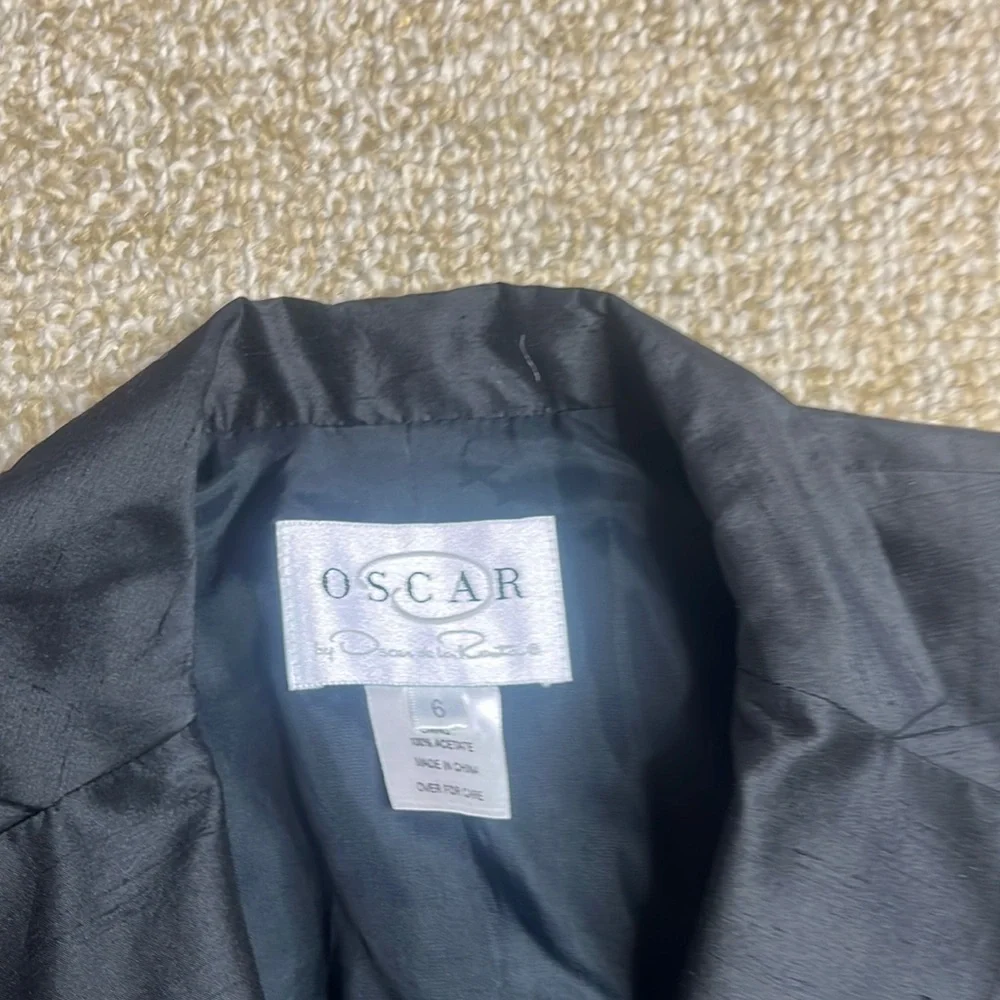 OSCAR by Oscar de la Renta black silk blazer - Picture 7 of 7